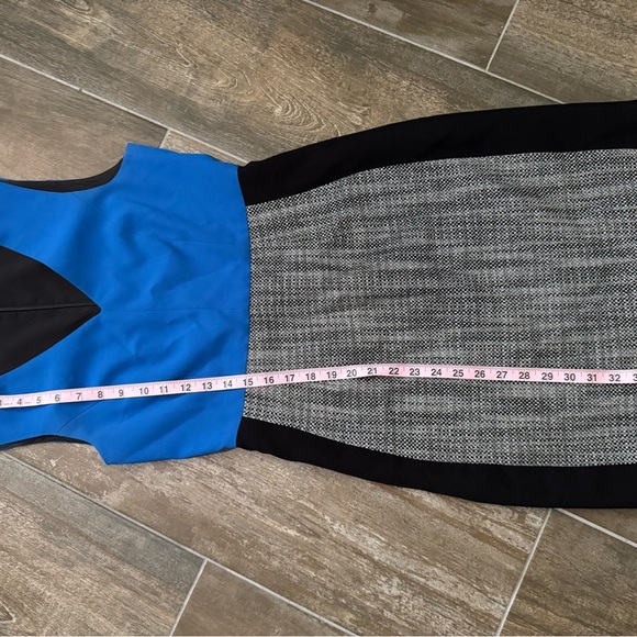 4C Anthropologie Dress Womens Blue‎ Gray Colorblock V Neck Sleeveless Size 4 - Picture 8 of 12